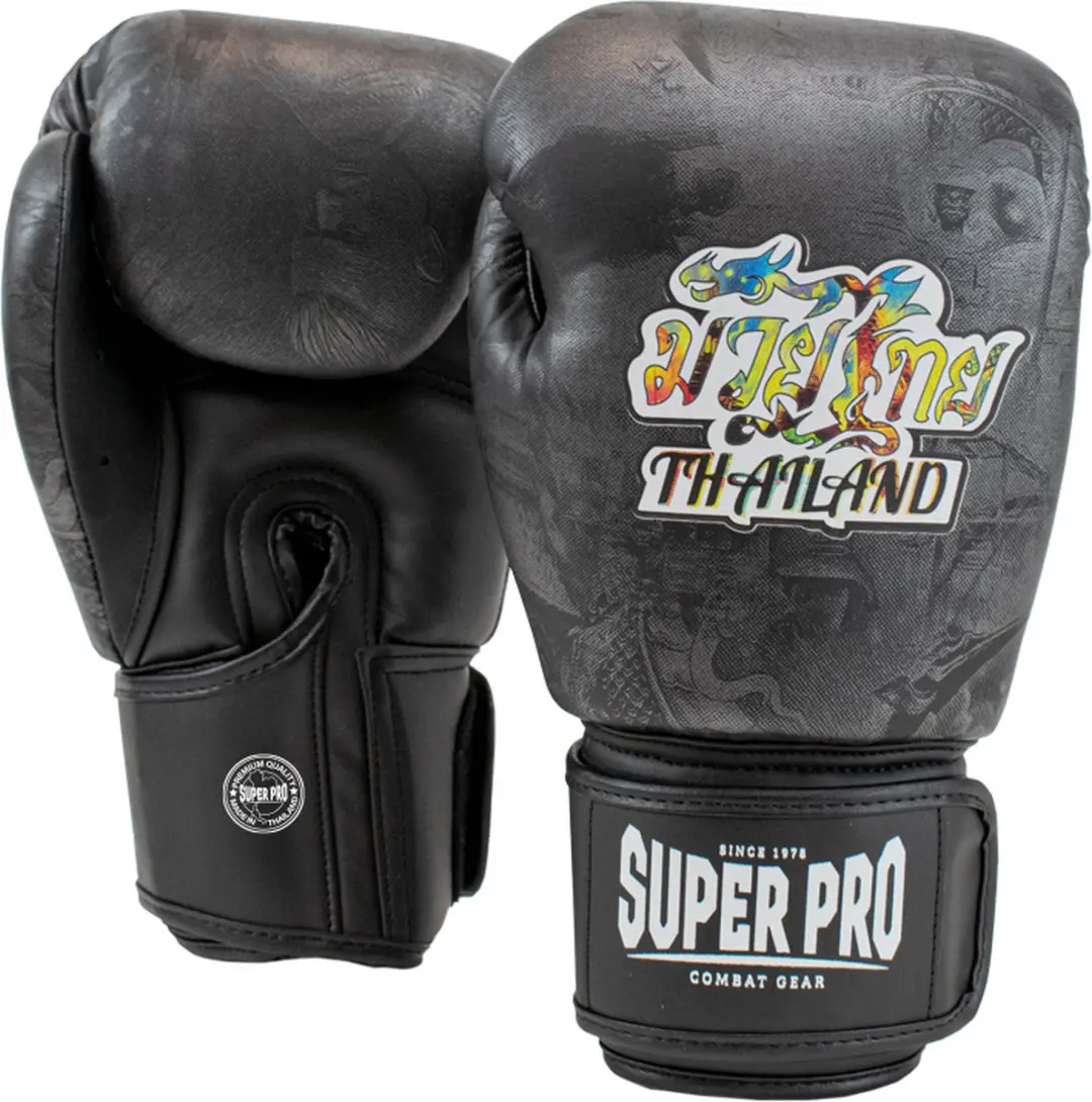 Super Pro Thaibokshandschoenen Pattaya Zwart 12 oz
