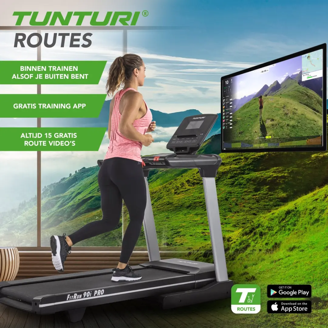Tunturi FitRun 90I Loopband - 16 Programma's - 20 Hellingshoeken - 0,8-20,0 km/u