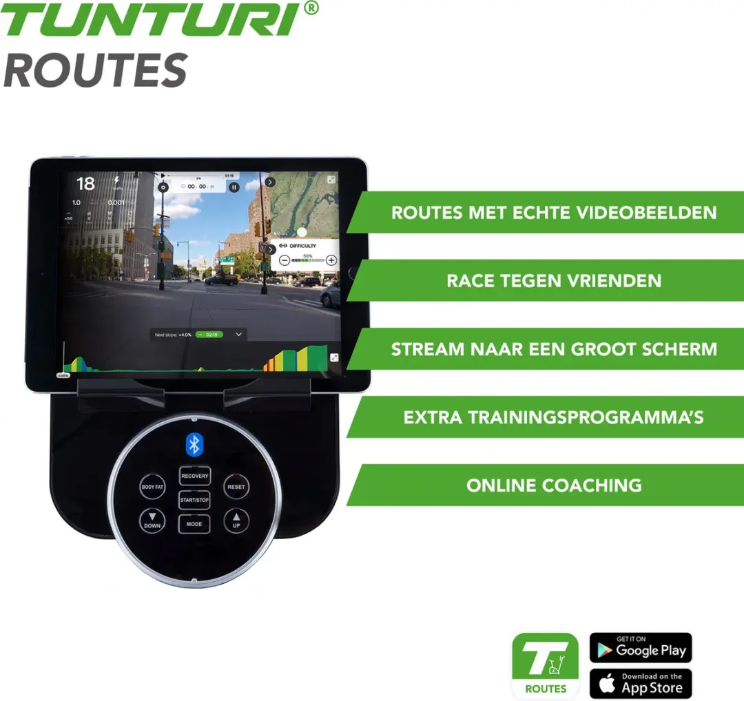 Tunturi FitCycle 50i Hometrainer - 32 Niveaus - 23 Programma's - Zwart/Wit