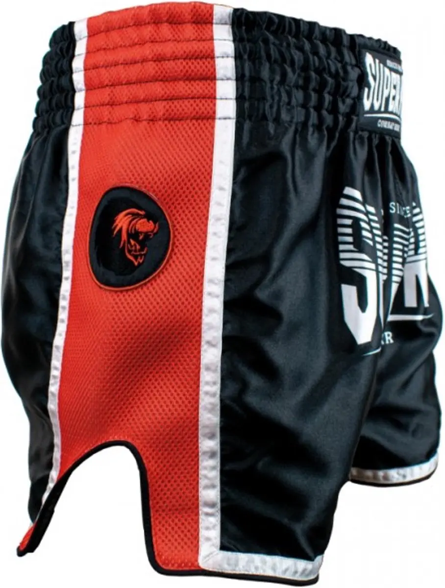Super Pro Stripes Kickboksbroek Short SPTS130-90401 - Zwart/Rood/Wit - afbeelding 6 van 6