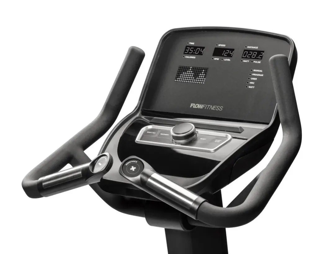 Flow Fitness Perform UB5i Upright Bike - 24 Programma's - 32 Niveaus - Grijs/Zwart