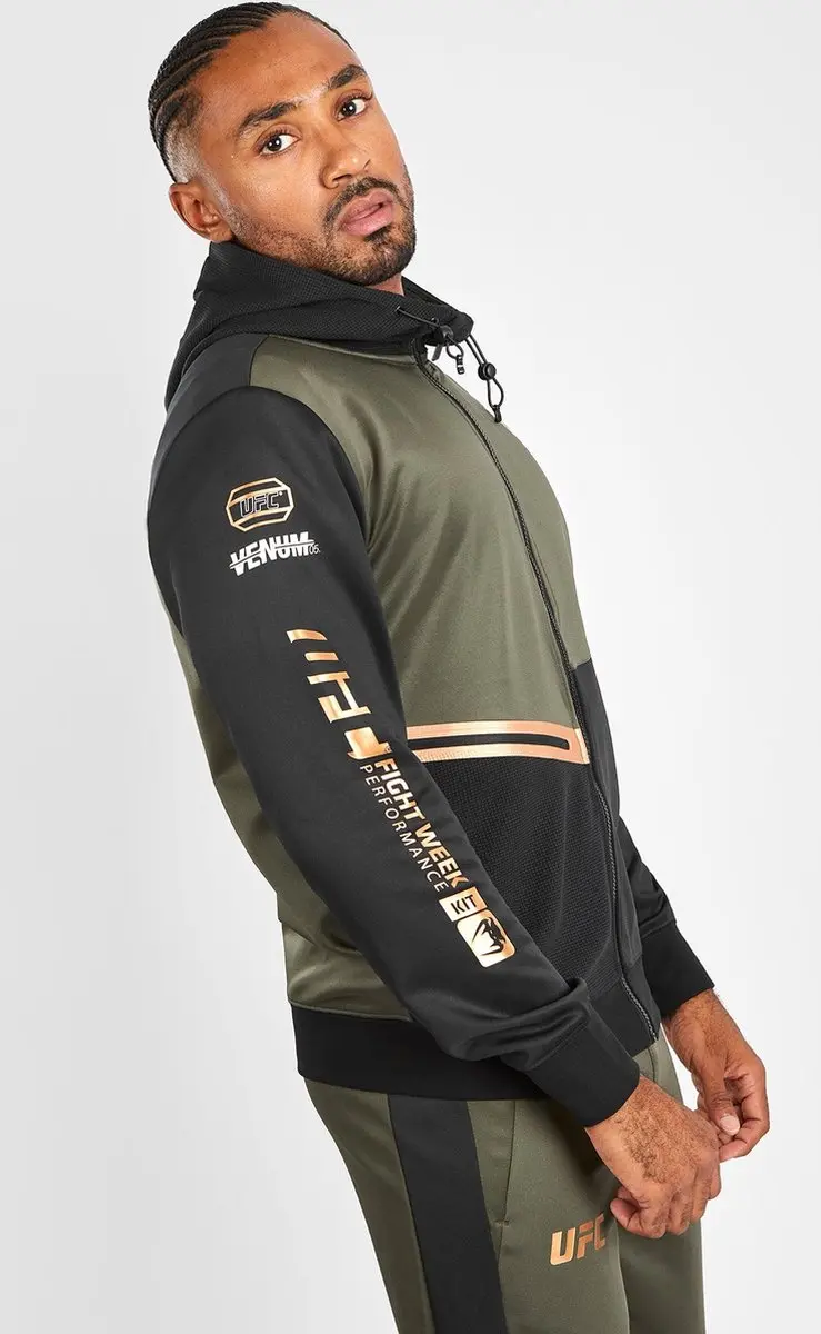 UFC Venum Adrenaline Fight Week Hoodie - XL - Kaki - afbeelding 6 van 6