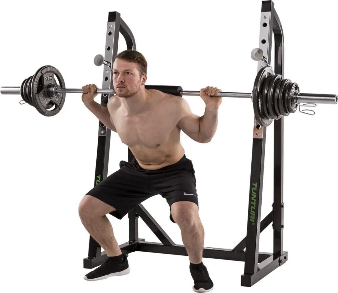 Tunturi WT40 Squat Rack - Verstelbare haltersteunen - Zwart