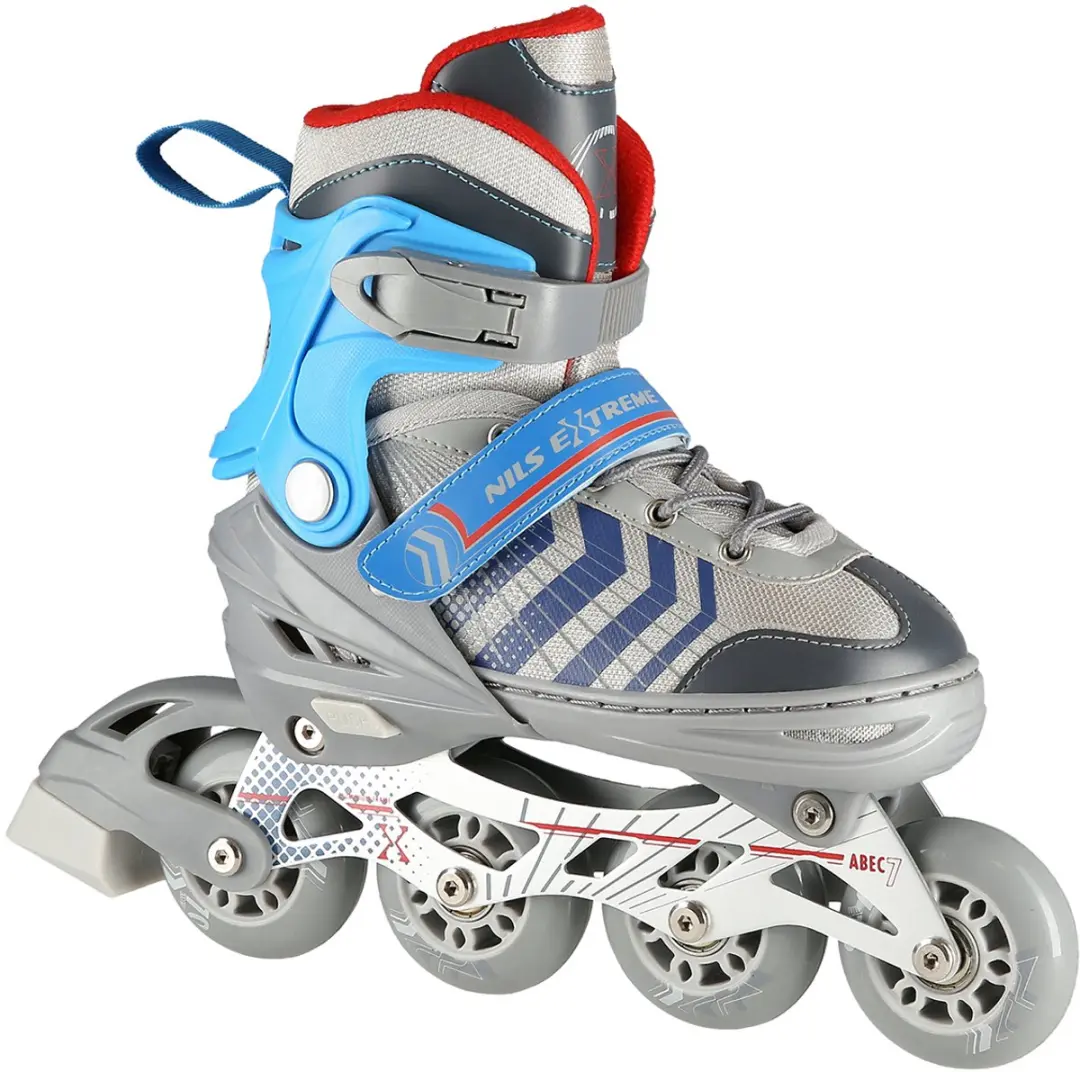 Nils Extreme 4in1 Skeelers Verstelbaar - Maat 34-38 - Grijs/Blauw