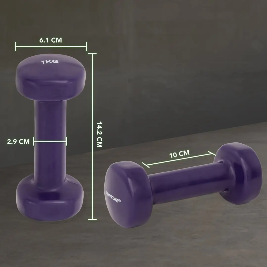 Tunturi Dumbbellset 2x1,0kg - Paars