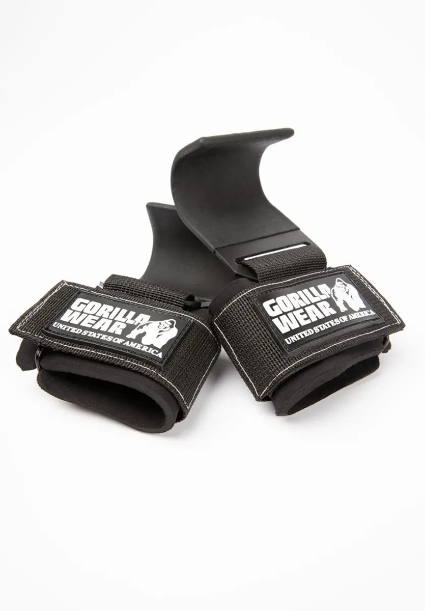 Gorilla Wear Weight Lifting Hooks - Zwart/Wit