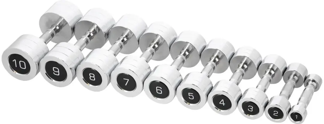 HMS Chroom Dumbbell Set 2x5kg - Verchroomd