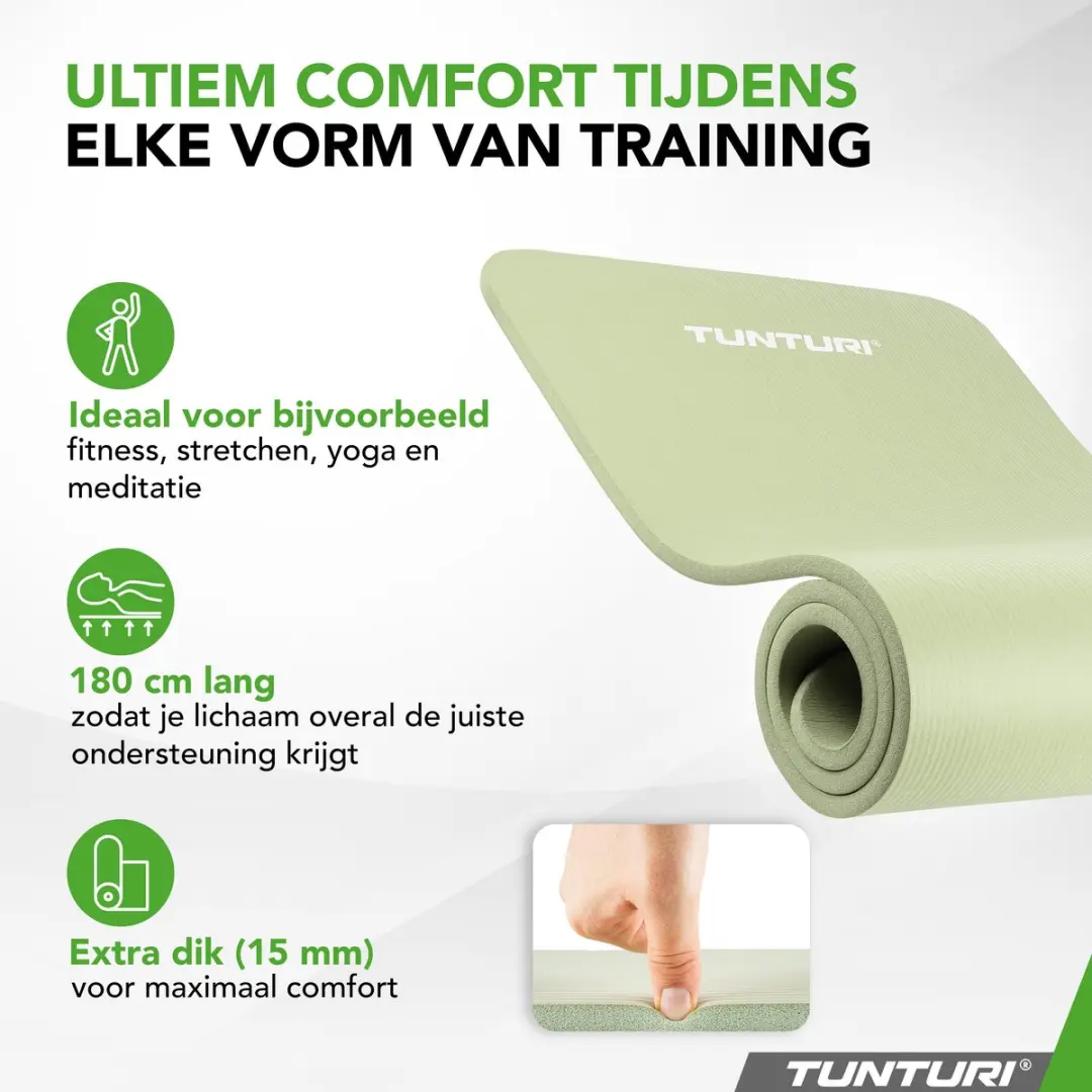 Tunturi NBR Yogamat 180x60x1,5cm - Mint