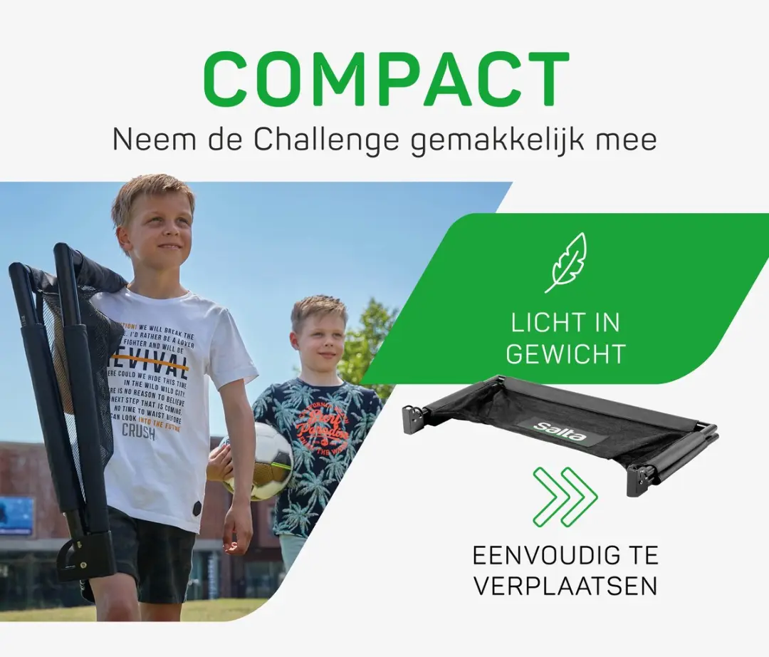 Salta Challenge Voetbaldoel Set 2 Stuks - 100x60x60cm - Zwart