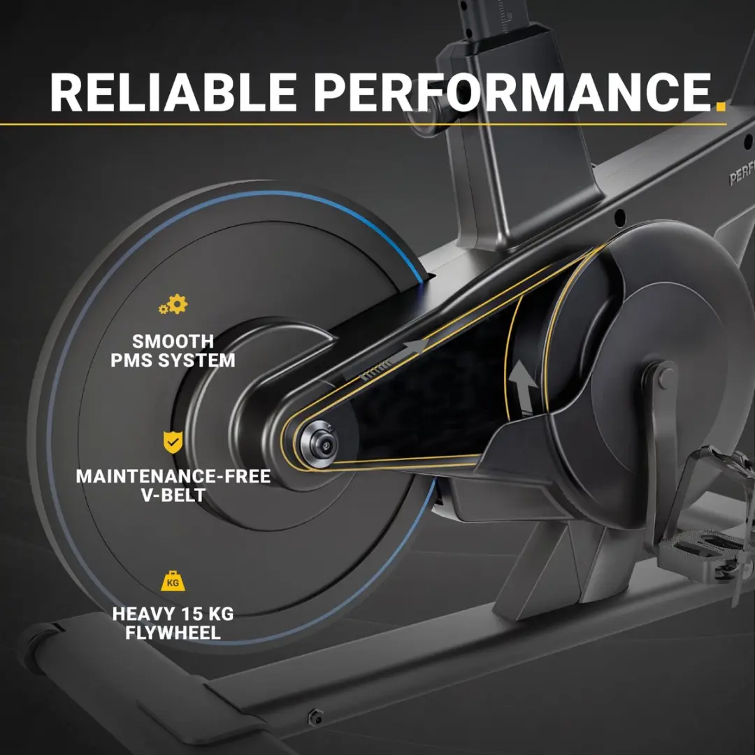 Flow Fitness Perform S2i Indoor Cycle - 15kg Vliegwiel - 32 Weerstanden - Zwart