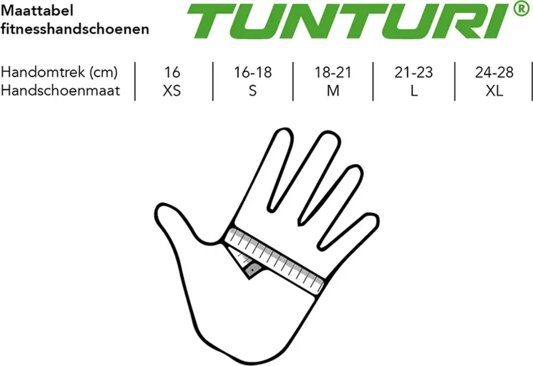 Tunturi Fitness Handschoenen High Impact - M - Zwart/Geel
