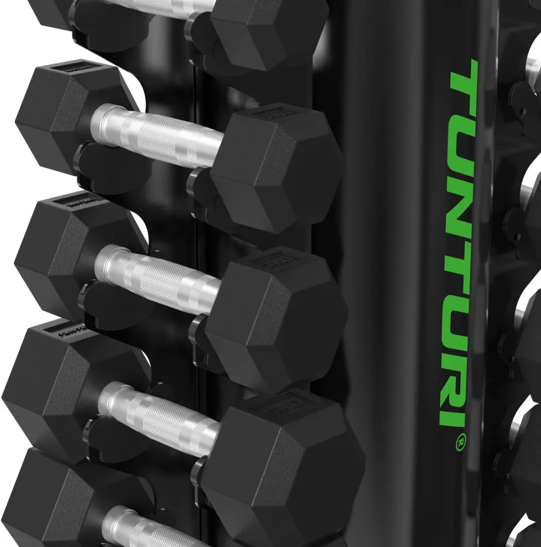 Tunturi Platinum Hexa Dumbbellset 1-10kg - 21 Stuks - Zwart