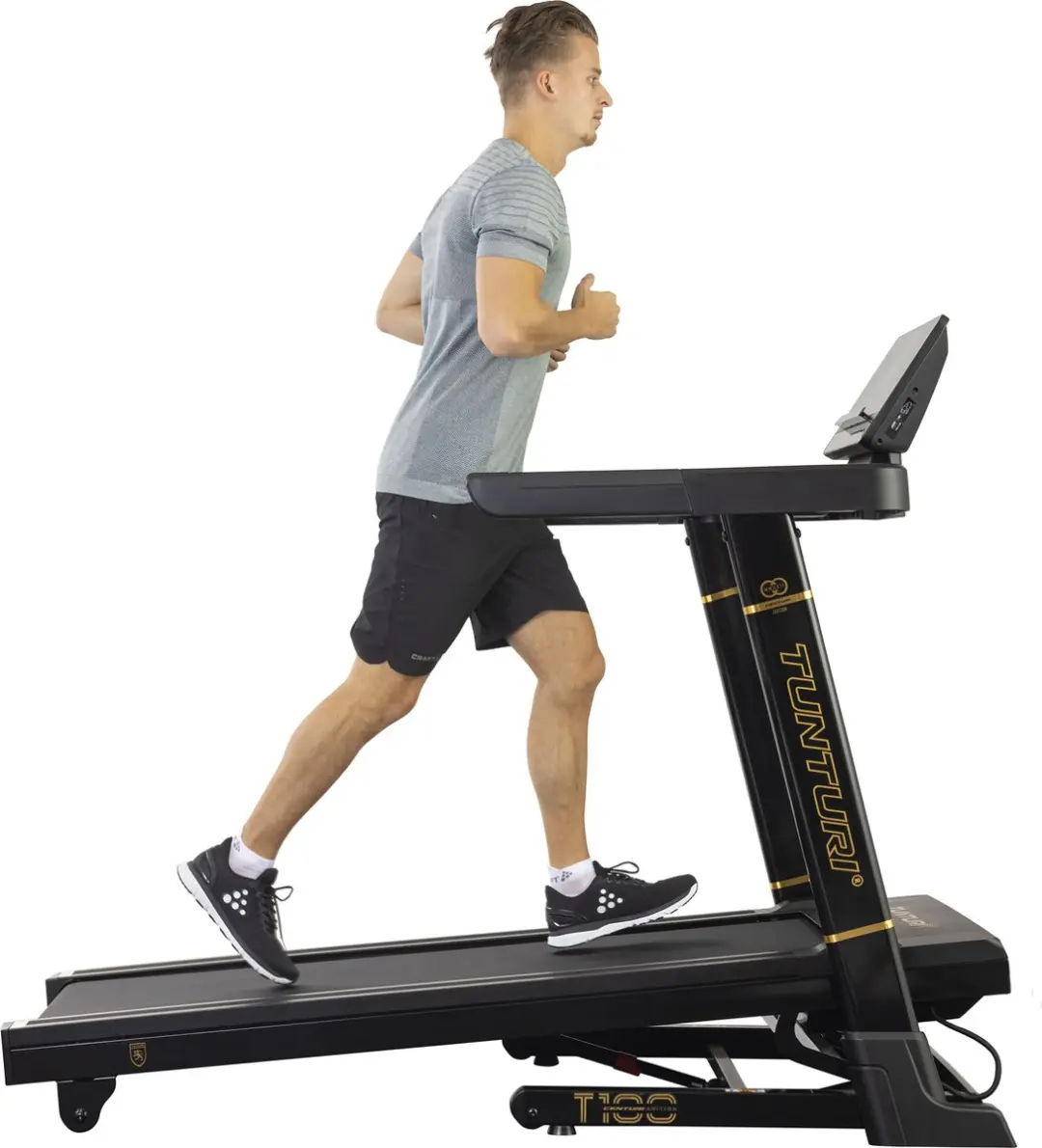 Tunturi Centuri T100 Loopband - Opvouwbaar 47 Programma's - 0.8-20.0 km/u - Zwart/Goud