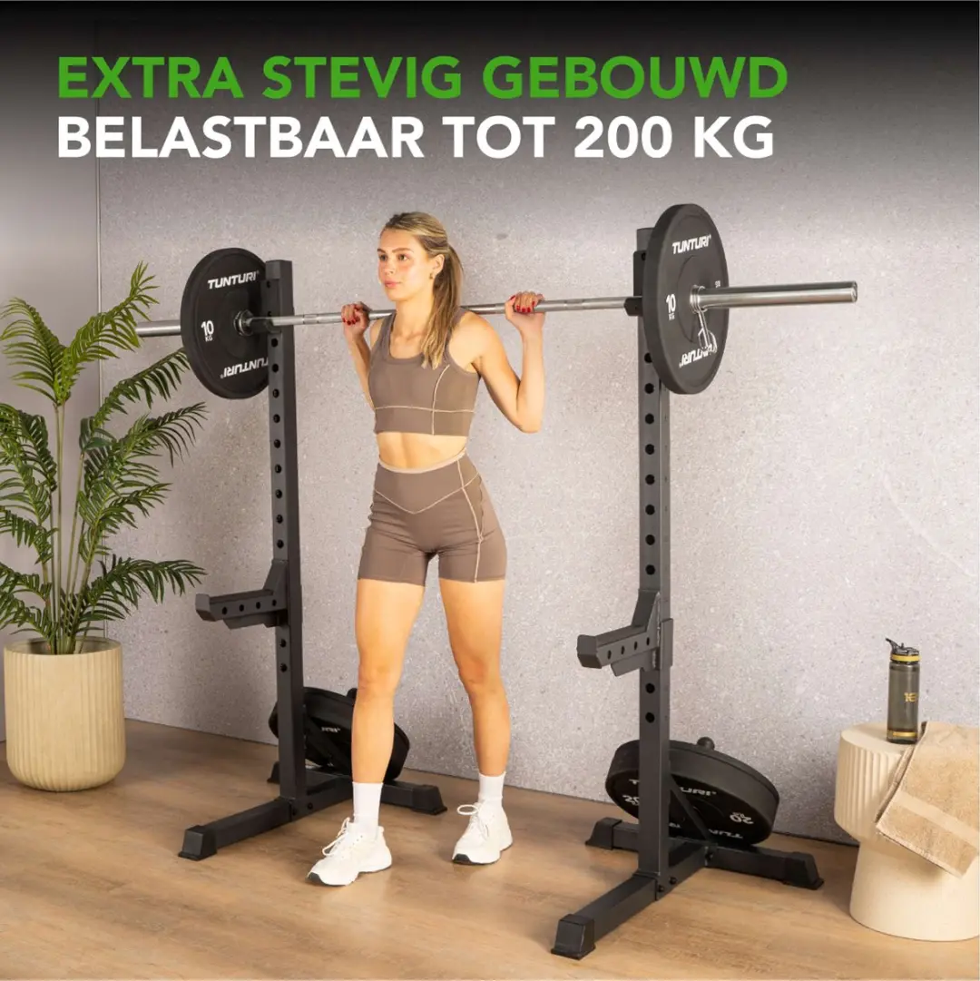 Tunturi SS60 Haltersteunen - Squat Standaard 200kg - Zwart