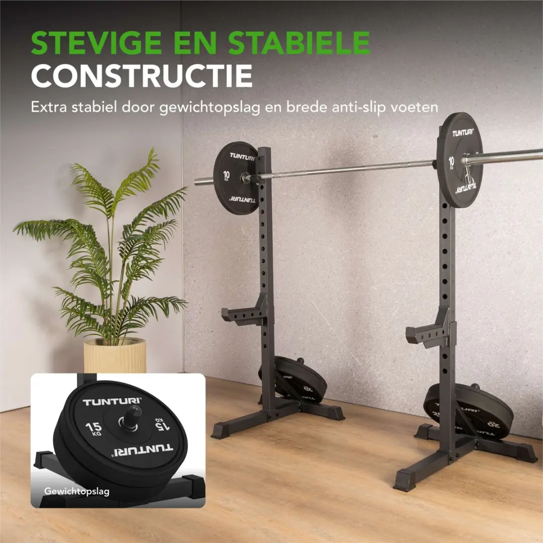 Tunturi SS60 Haltersteunen - Squat Standaard 200kg - Zwart