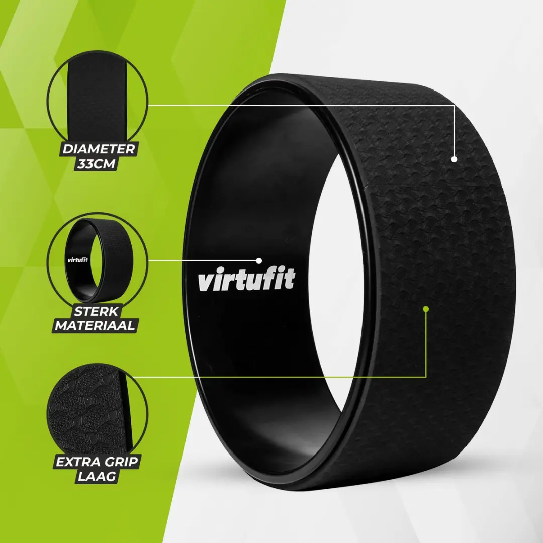 VirtuFit Premium Yoga Wiel 33cm - Onyx Black