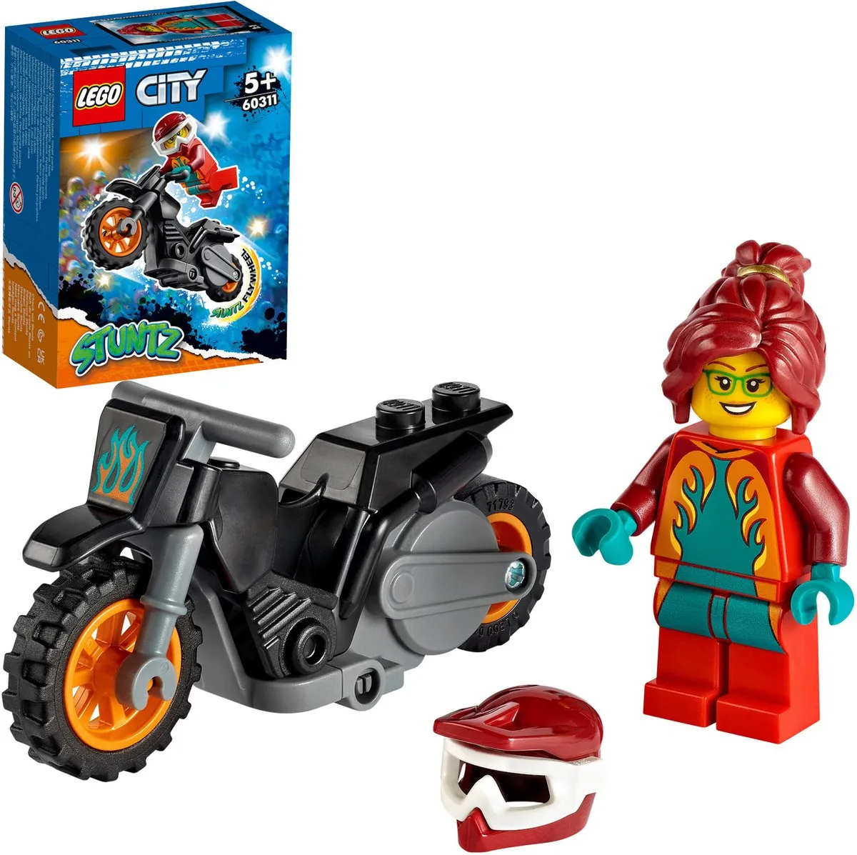 LEGO City Stuntz Vuur Stuntmotor 60311 - Rood/Zwart - afbeelding 6 van 6