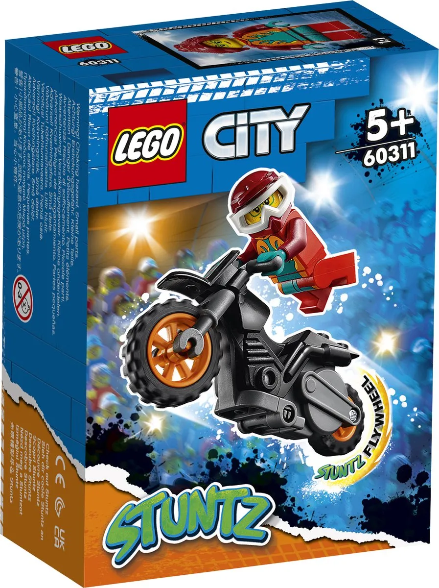 LEGO City Stuntz Vuur Stuntmotor 60311 - Rood/Zwart