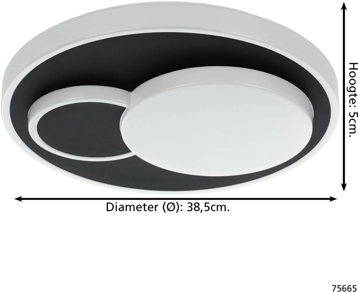 Eglo Lepreso Plafondlamp 38.5cm - Wit/Zwart