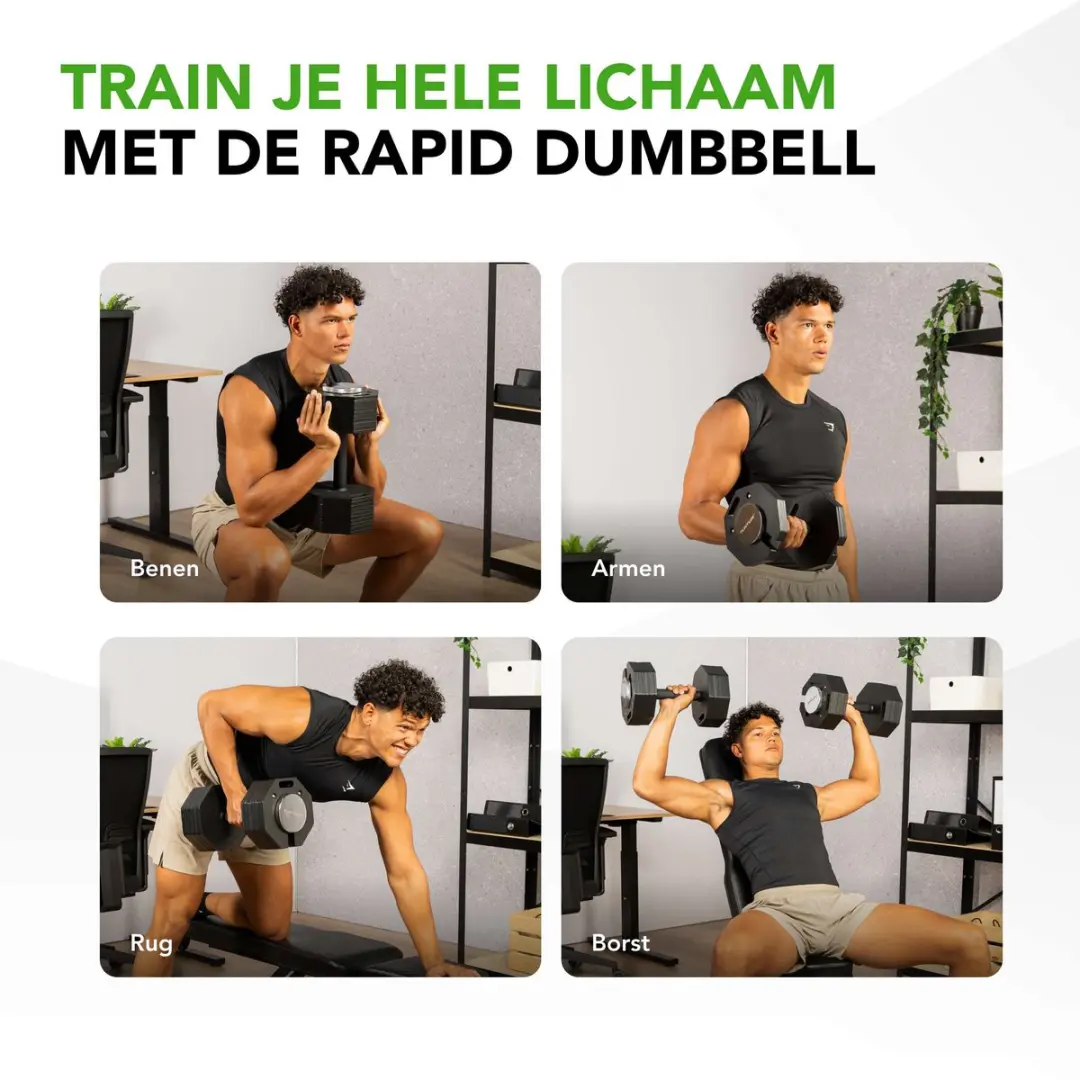 Tunturi Rapid Verstelbare Dumbbell 36kg - 17 Gewichten