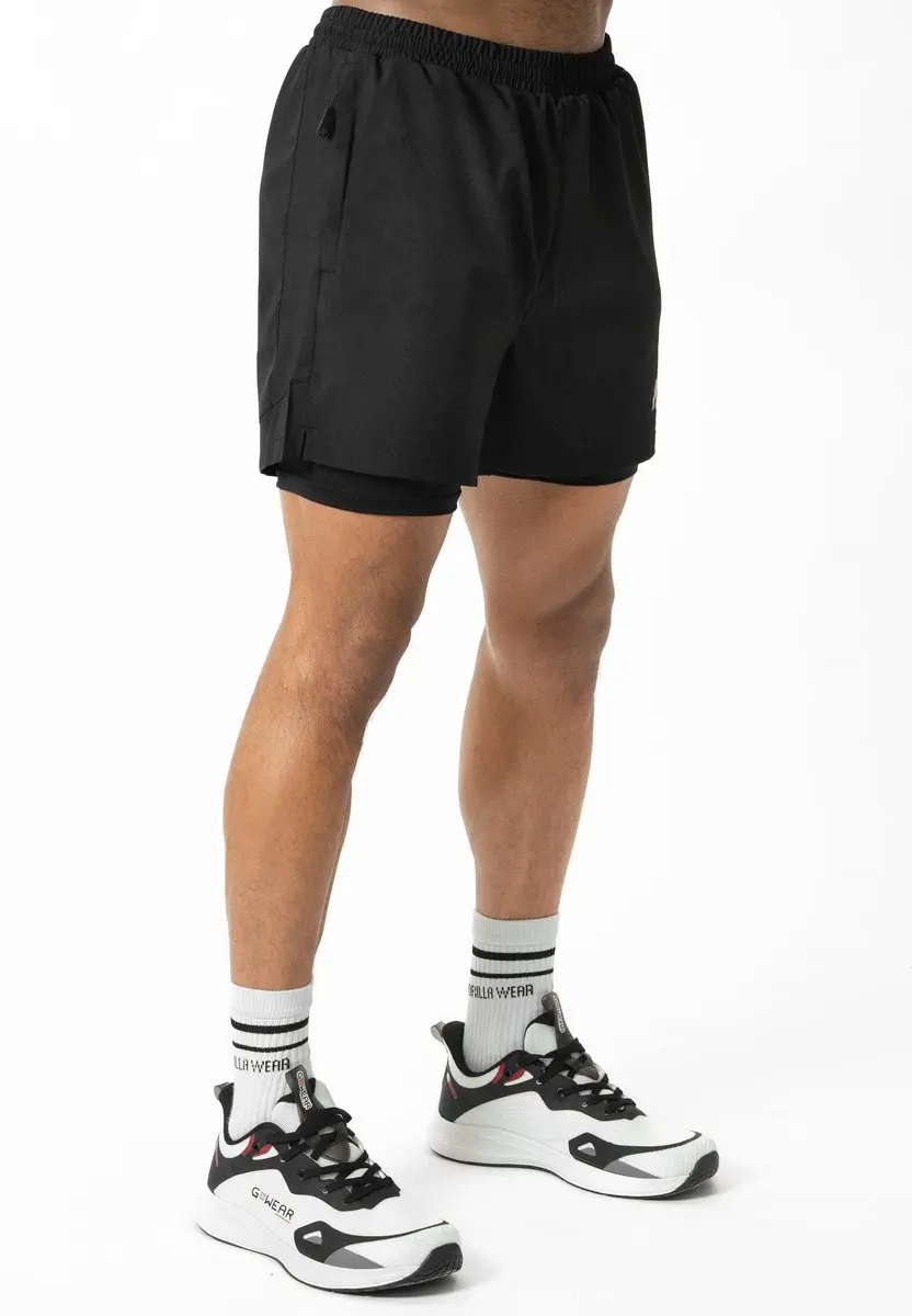 Gorilla Wear Lowell 2-in-1 Shorts 4XL - Zwart