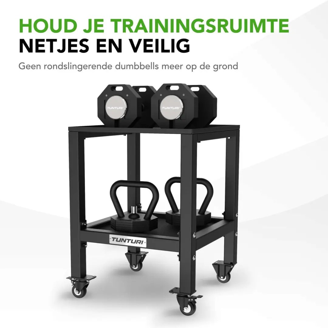 Tunturi Rapid Verstelbare Dumbbell Stand - Zwart