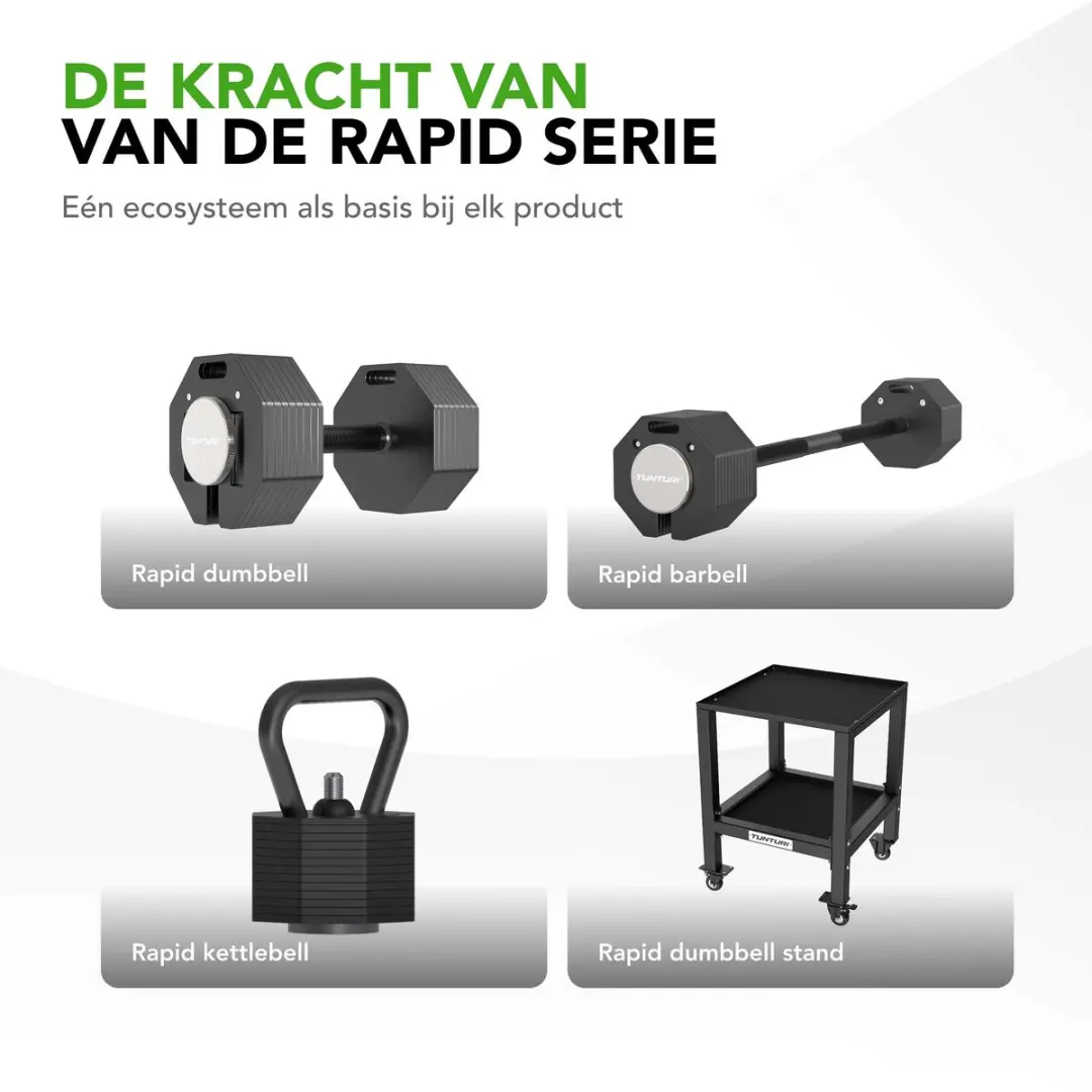 Tunturi Rapid Verstelbare Dumbbell Stand - Zwart