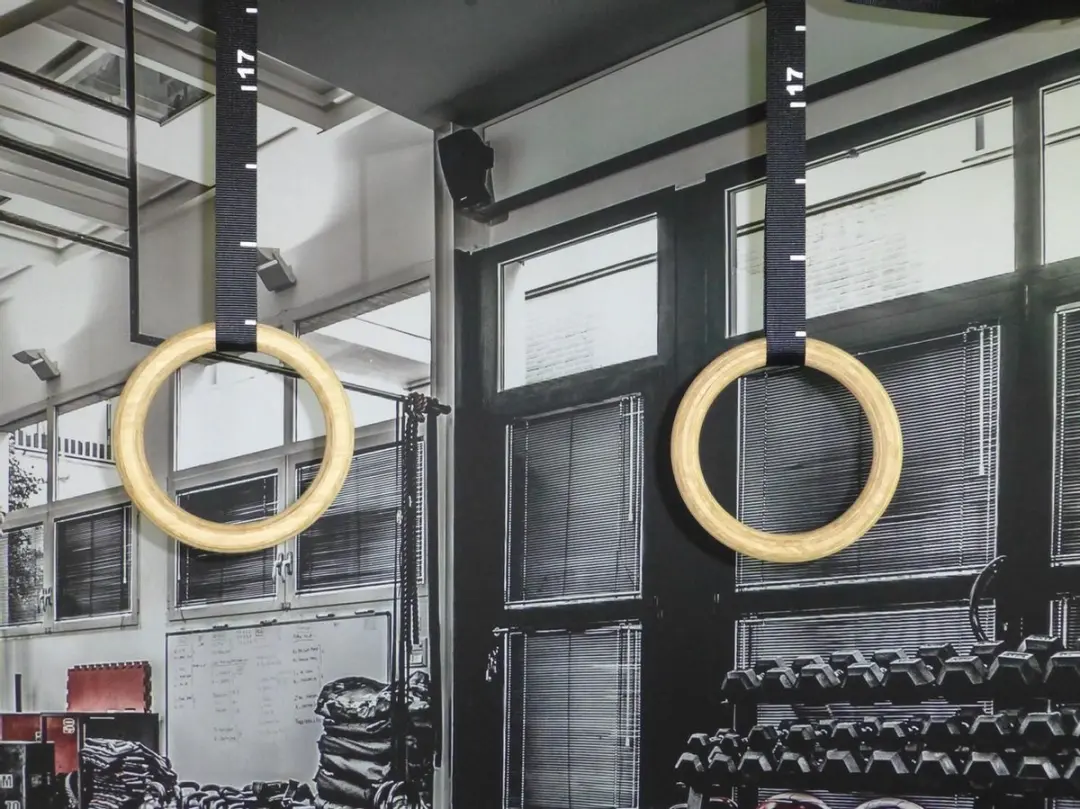 Muscle Power Houten Crossfit Ringen Set - Inclusief Straps
