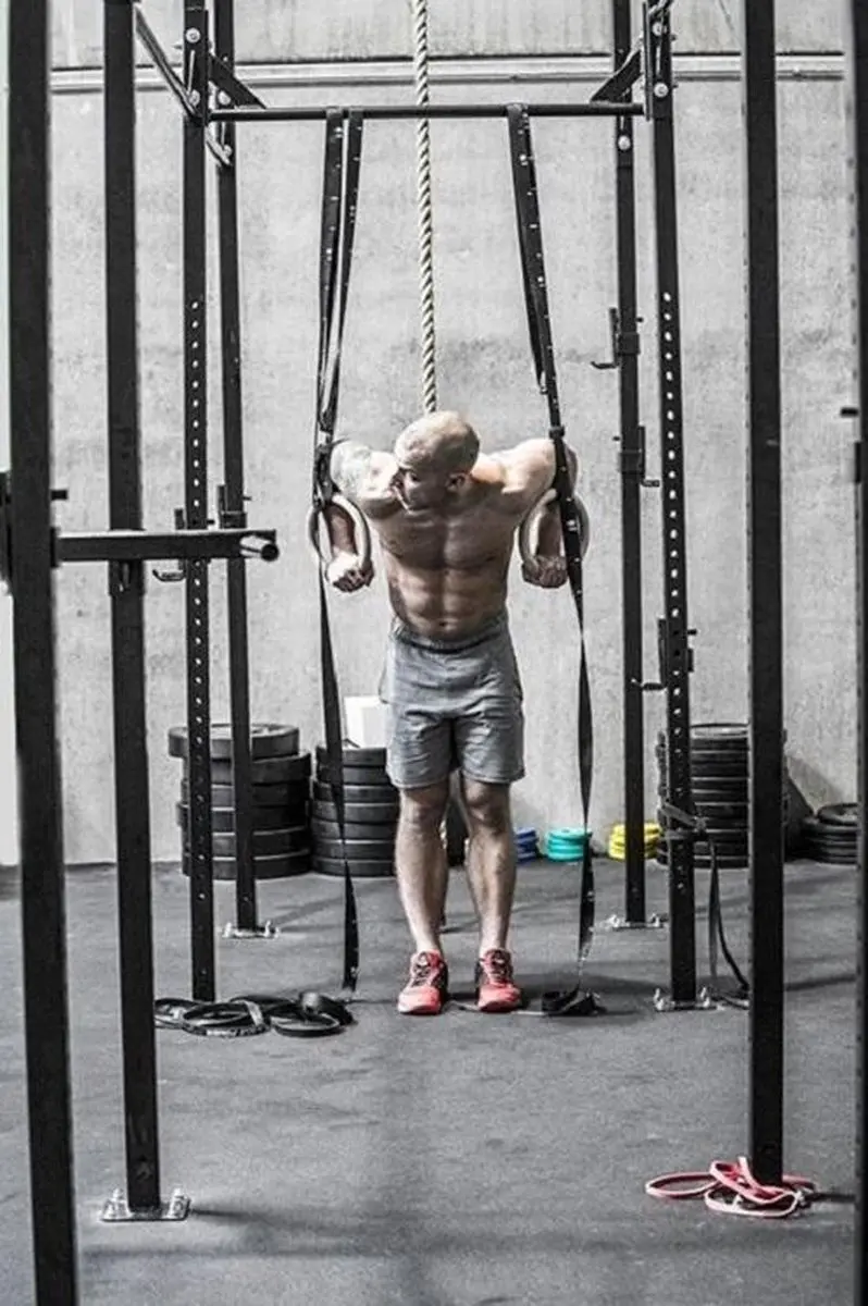 Muscle Power Houten Crossfit Ringen Set - Inclusief Straps