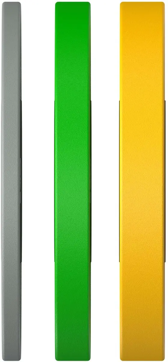 Tunturi Platinum Bumperplates Set 60kg - 45cm - Grijs/Geel/ Groen