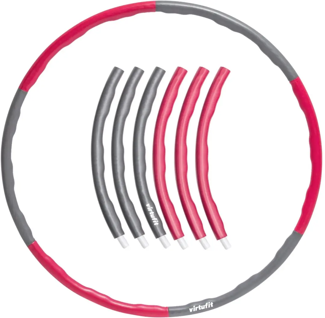 Virtufit Fitness Hoelahoep 100cm - 1,5kg - Grijs/Rood