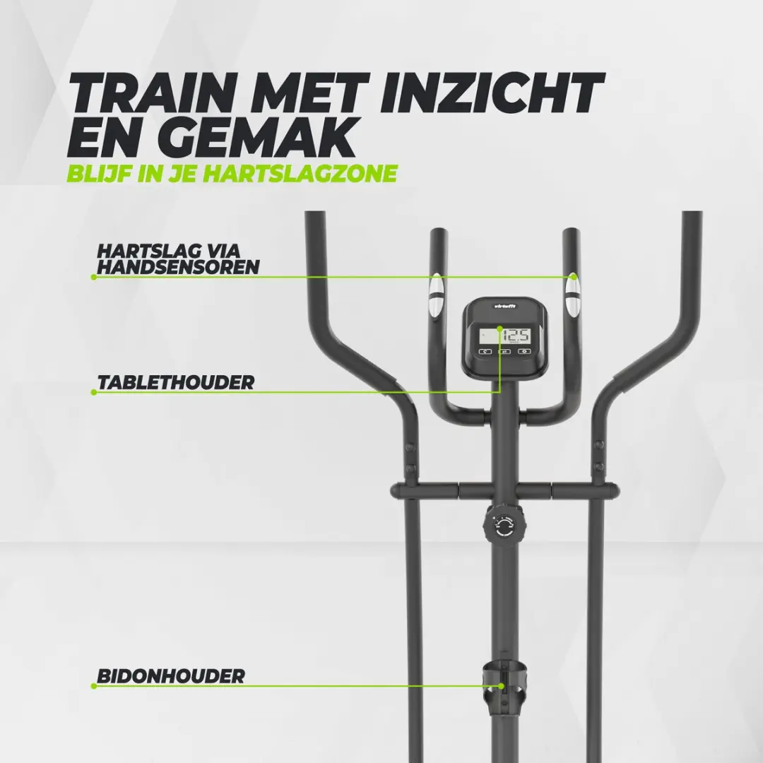 VirtuFit CTR100 Crosstrainer - 8 Niveaus - 4 Programma's - Zwart