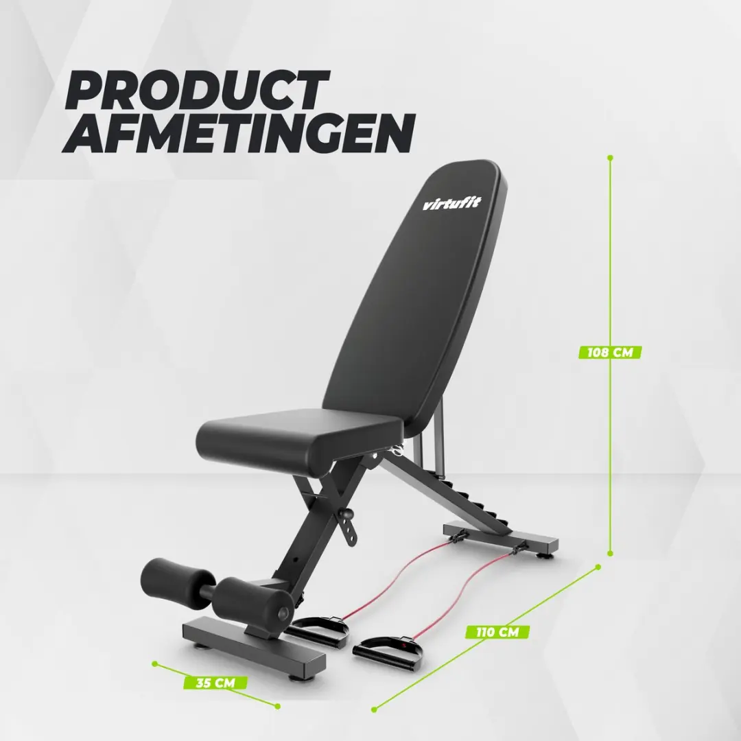 VirtuFit FB100 Fitnessbank - 7 Posities - 200 kg - Zwart
