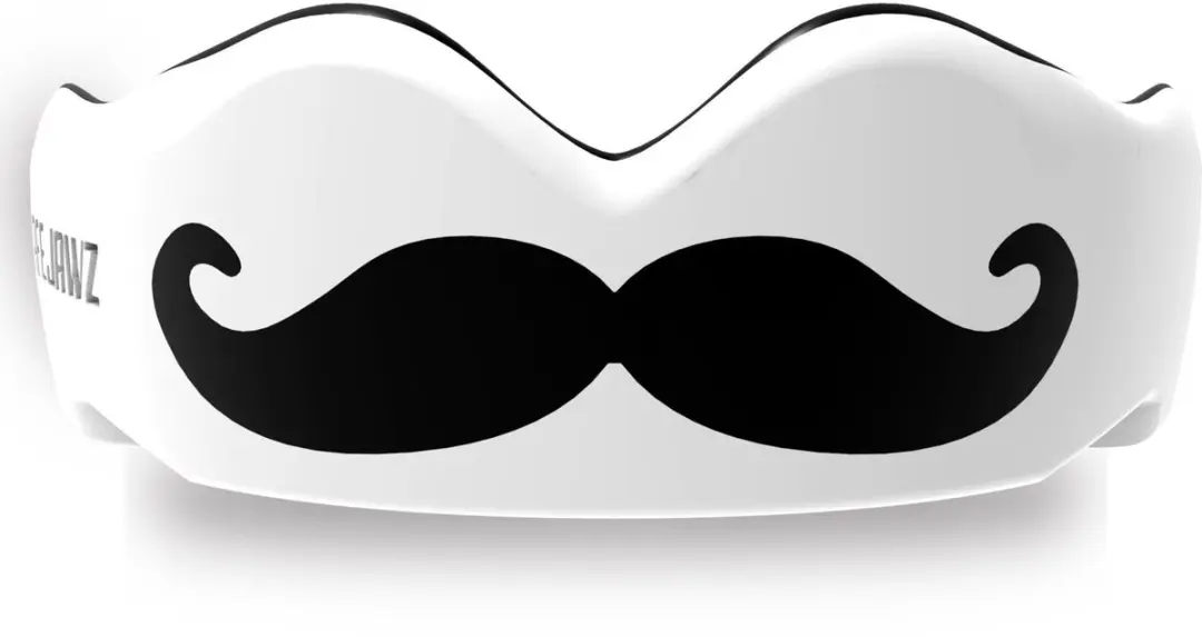 Safejawz Extro-Series Moustache Gebitsbeschermer Junior - Wit/Zwart
