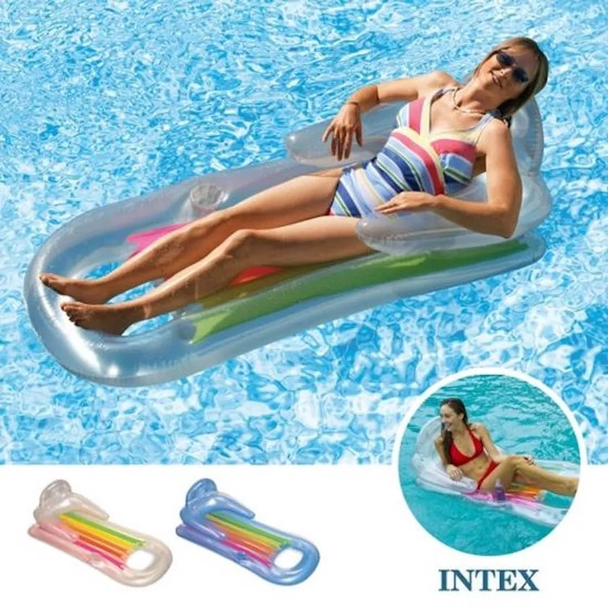 Intex King Kool Lounge Luchtbed 160x85cm - Multikleur