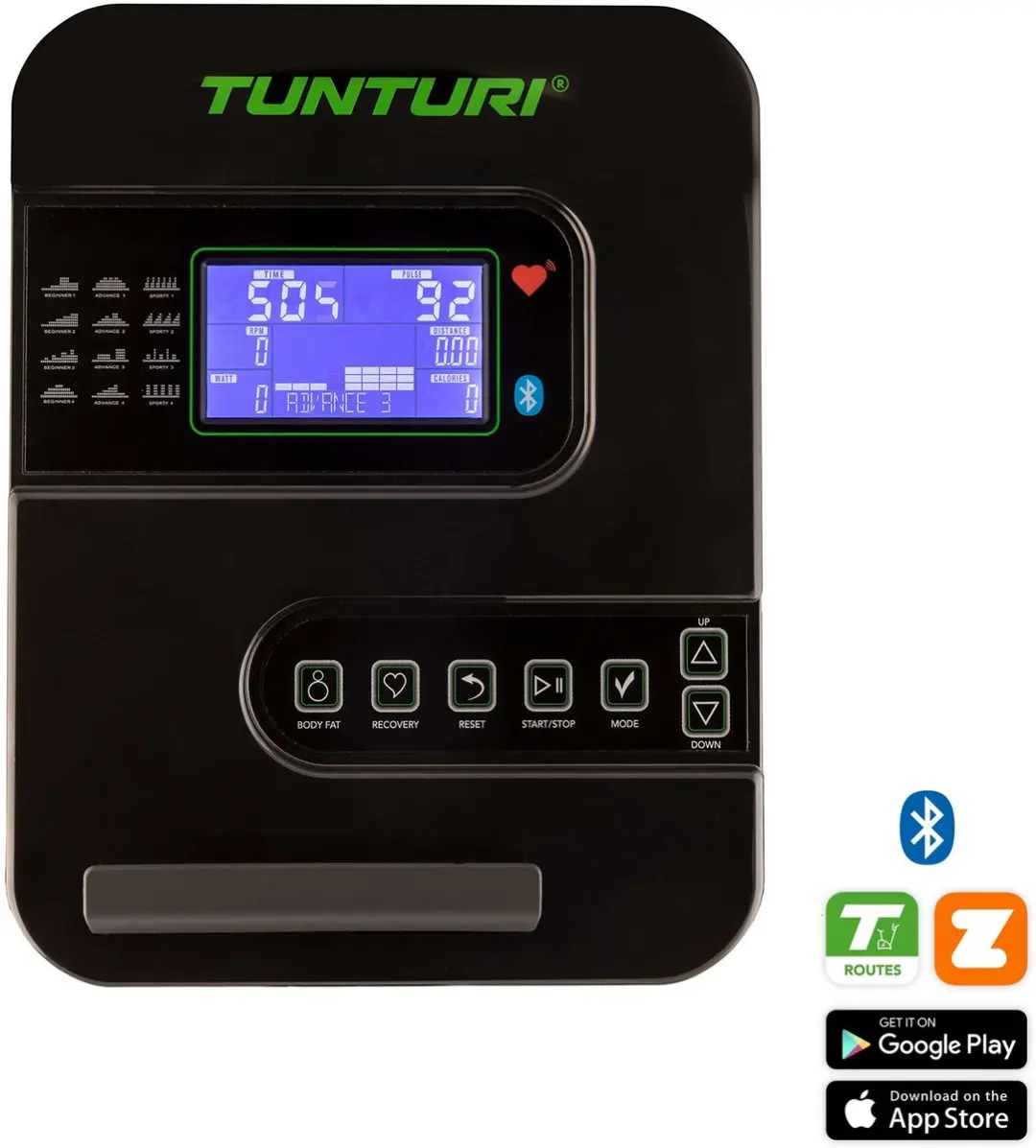 Tunturi Star Fit E100 HR i plus Hometrainer - 23 Programma's - 16 Niveaus - Zwart