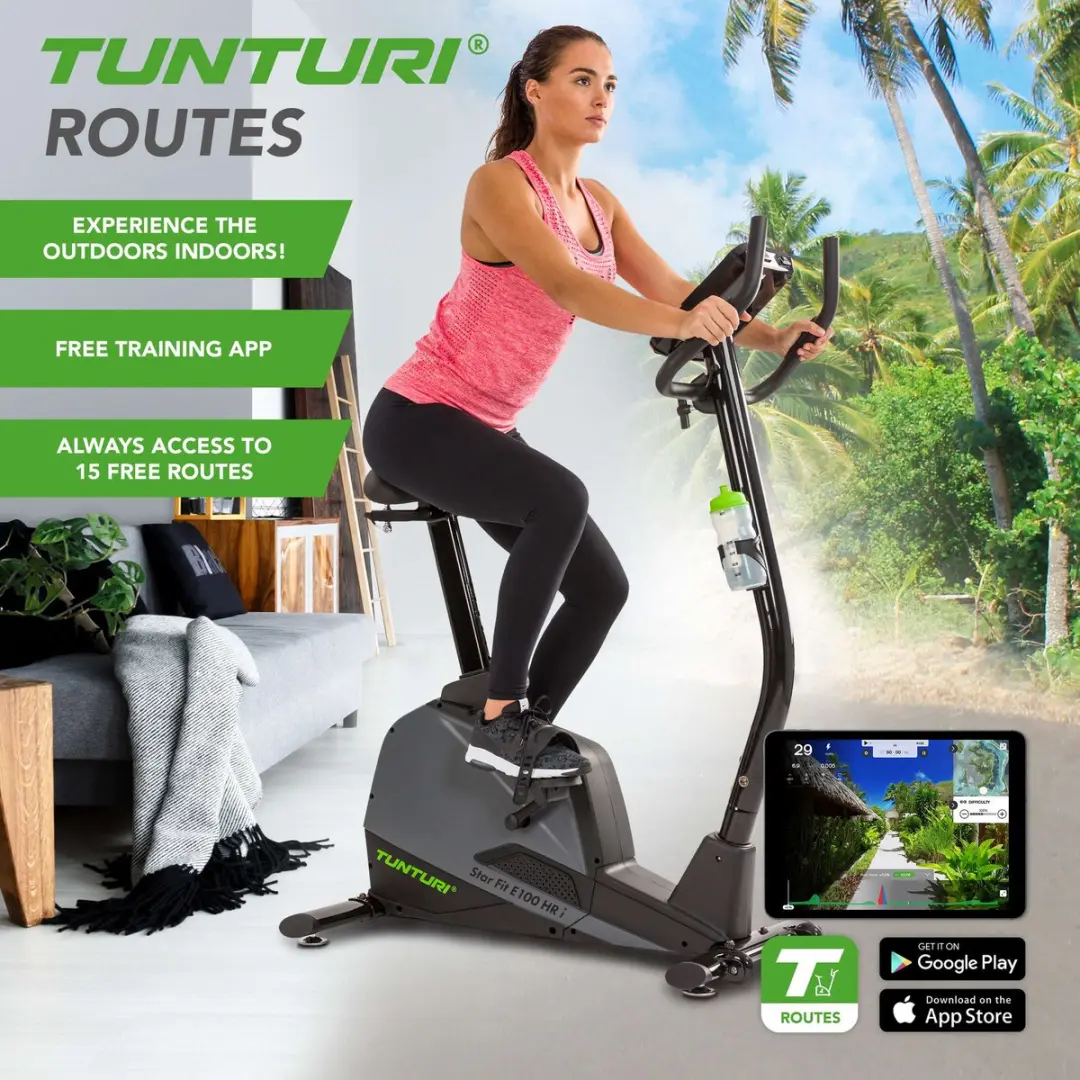 Tunturi Star Fit E100 HR i plus Hometrainer - 23 Programma's - 16 Niveaus - Zwart