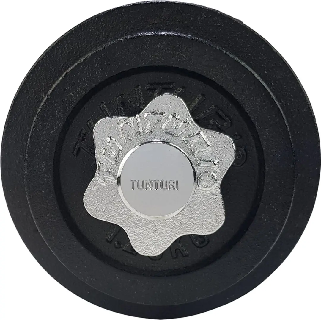 Tunturi Gietijzer Dumbbellset 20kg - 2x Halterstang 30mm - Zwart