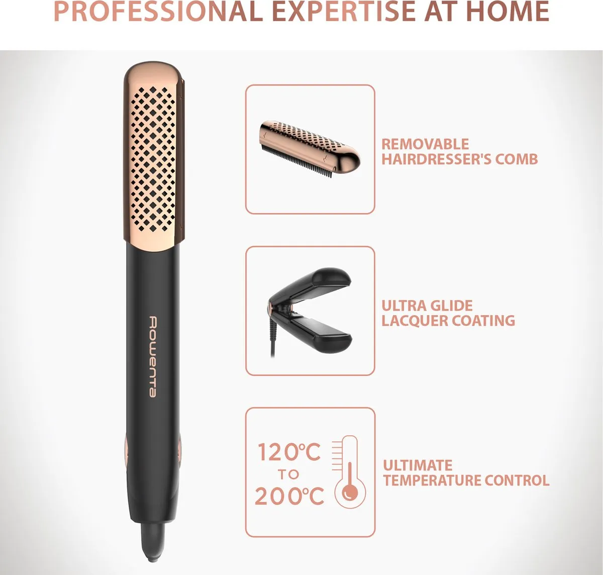 Rowenta Ultimate Experience SF8230 Stijltang - 5 standen - Zwart/Koper