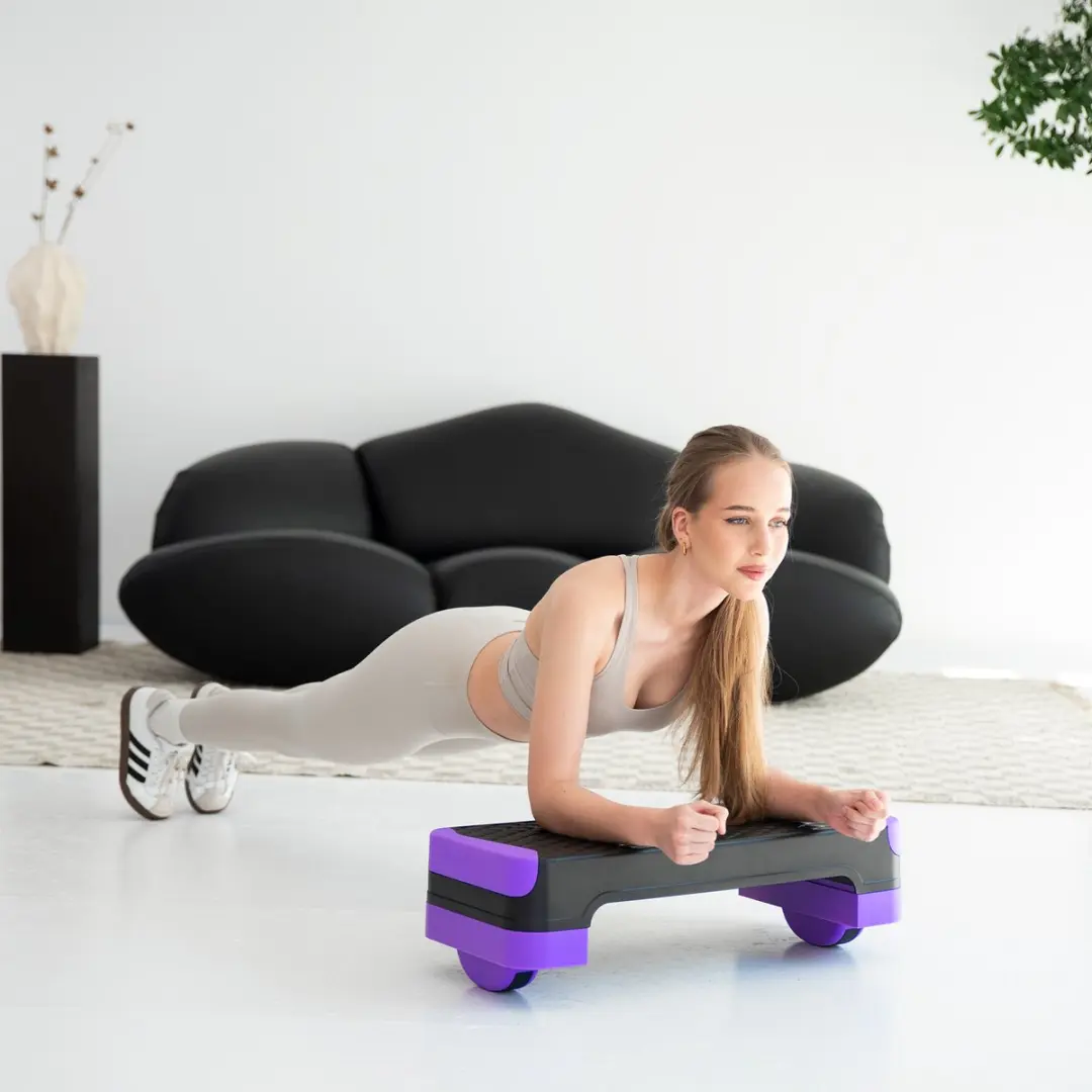 HMS AS008M Aerobic & Balans Step - Verstelbaar - Zwart/Violet