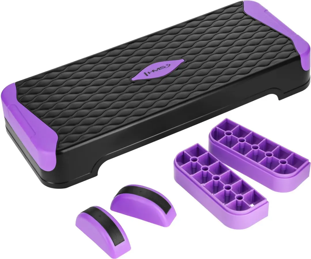 HMS AS008M Aerobic & Balans Step - Verstelbaar - Zwart/Violet