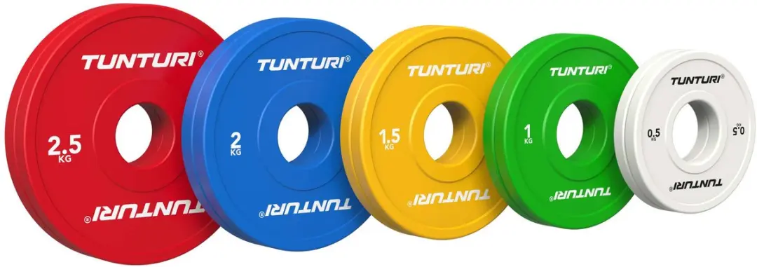 Tunturi Platinum Fractional Bumperplates Set 10 Stuks - 15kg