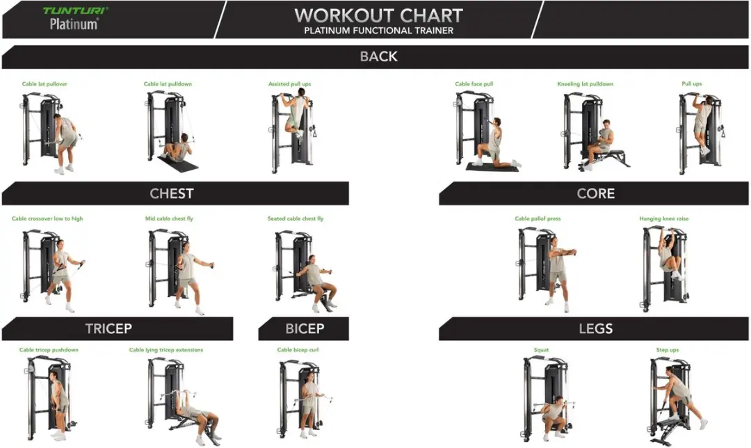 Tunturi Platinum Functional Trainer V-Series - 200kg Gewichtstapel - Zwart