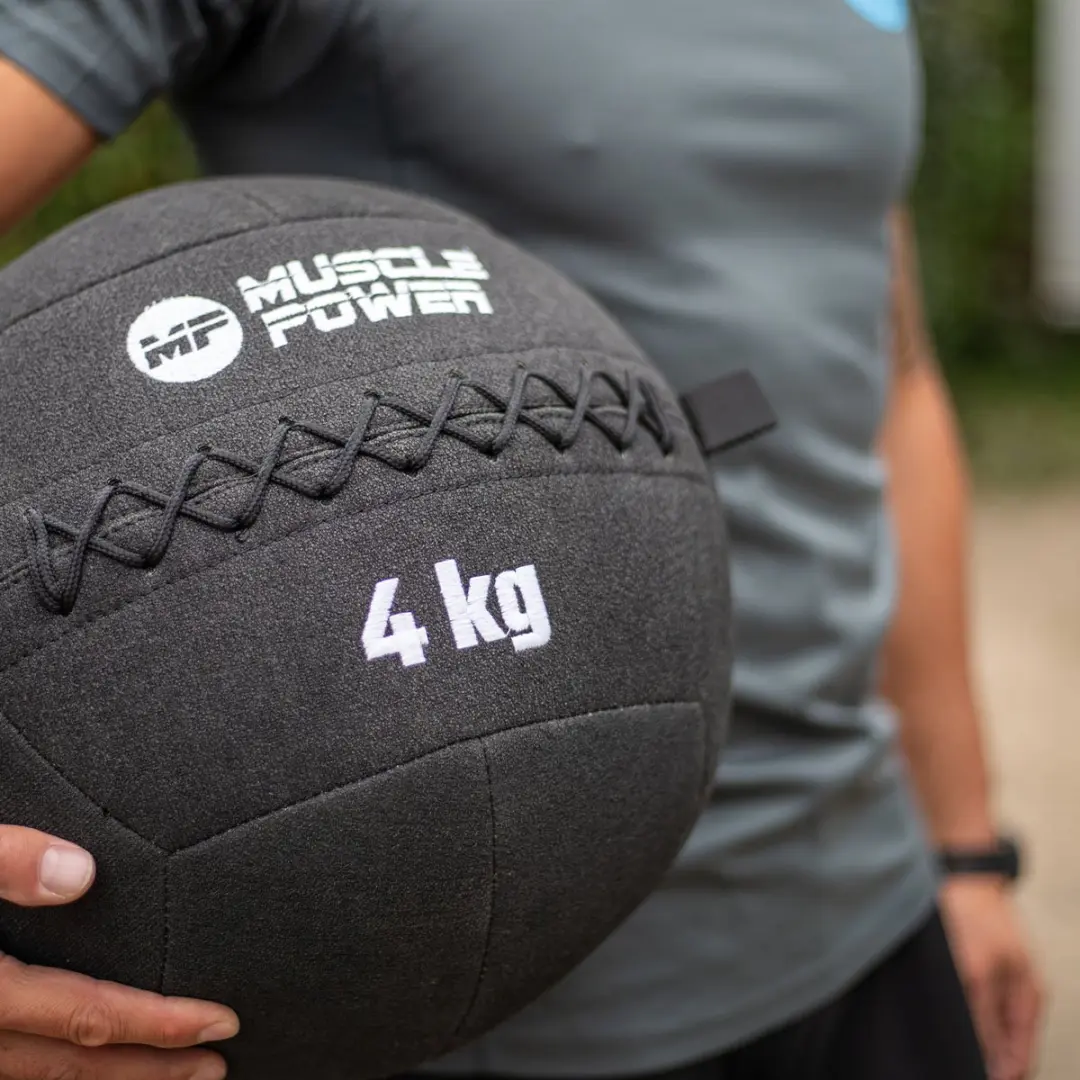 Muscle Power Wall Ball Kevlar 4kg - Antraciet grijs/Zwart