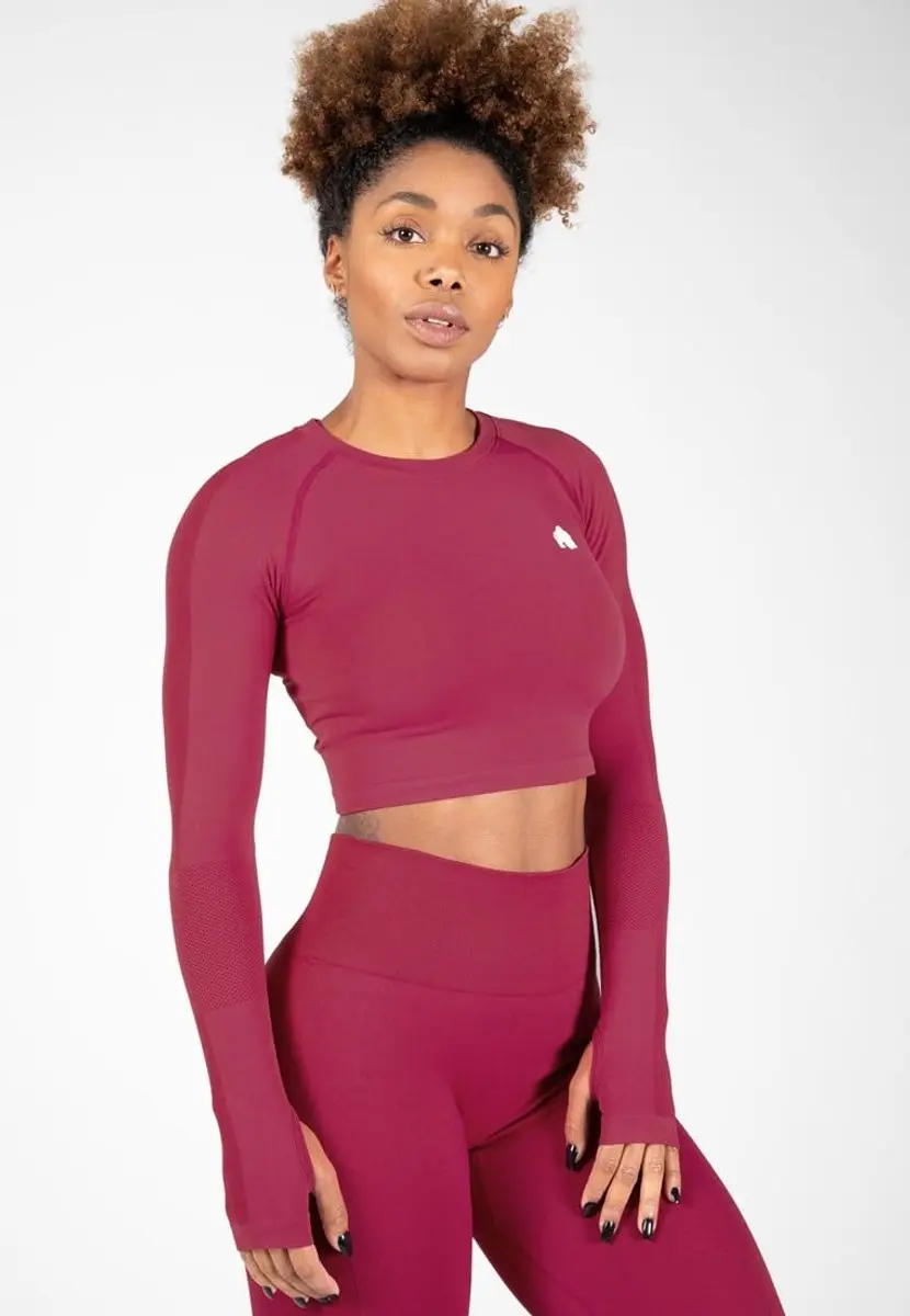 Gorilla Wear Hilton Seamless Cropped Longsleeve - Fuchsia
