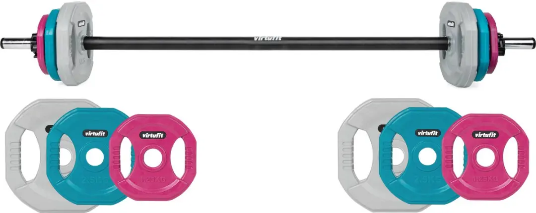 VirtuFit Aerobic Pump Halterset Pro Rubber 20kg - Gekleurd