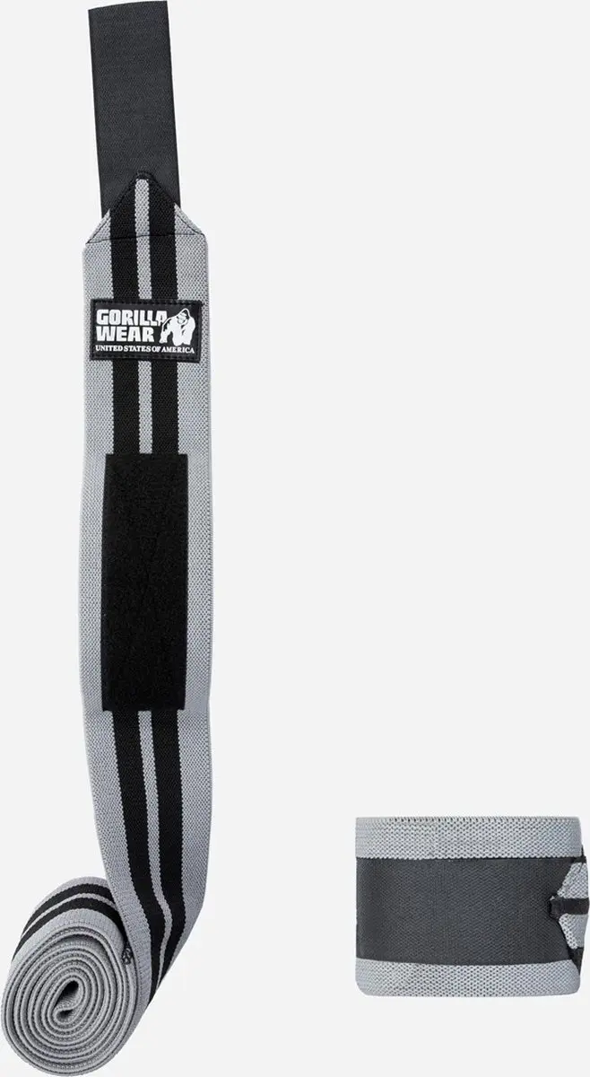 Gorilla Wear Knee Wraps 200cm - Grijs/Zwart