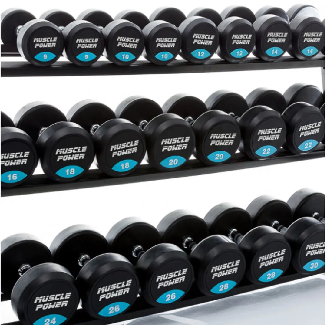 Muscle Power 3-laags Opbergrek voor Dumbbells - 10-delig - Zwart