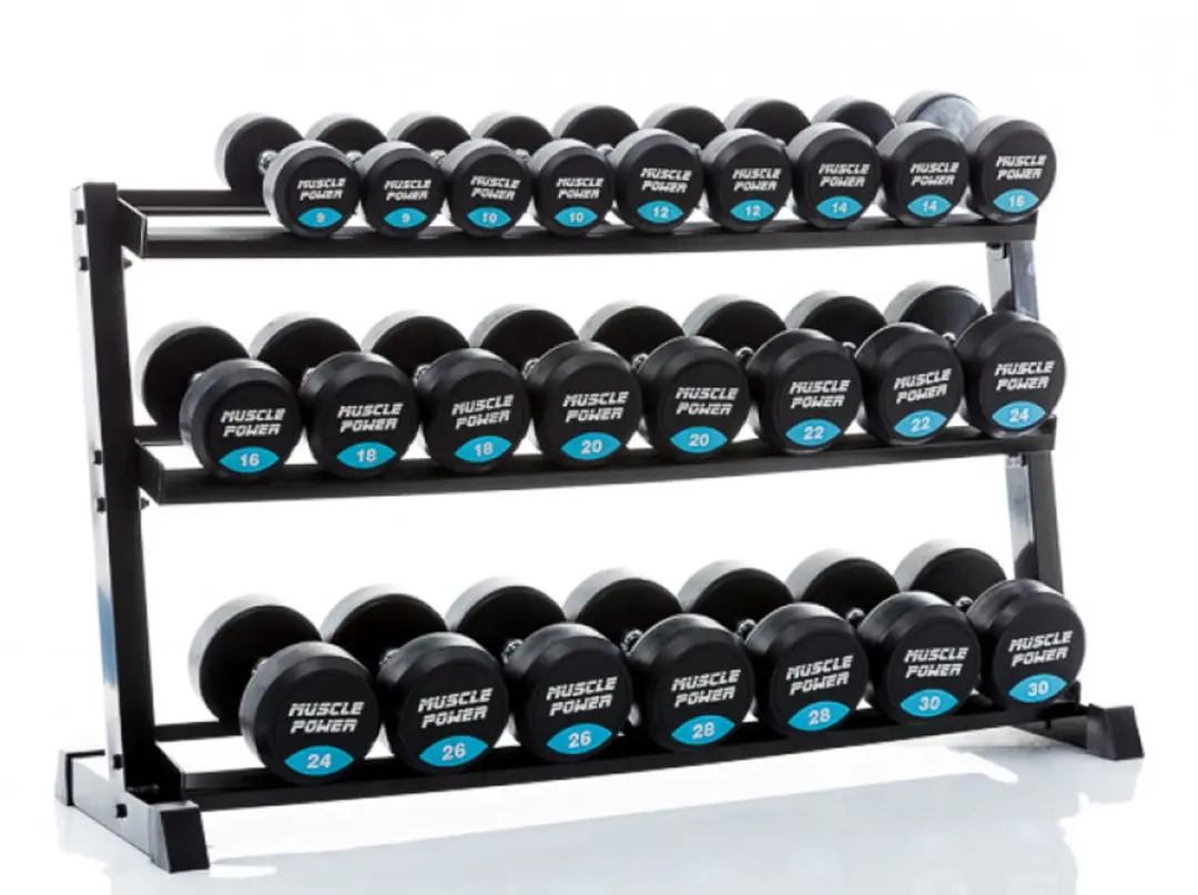 Muscle Power 3-laags Opbergrek voor Dumbbells - 10-delig - Zwart