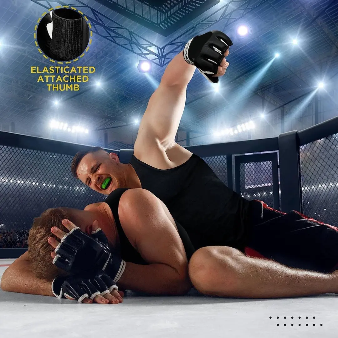 NRG Boxing MMA Handschoenen 16oz - Leer - Zwart - XL